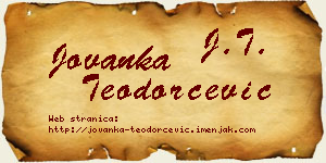 Jovanka Teodorčević vizit kartica